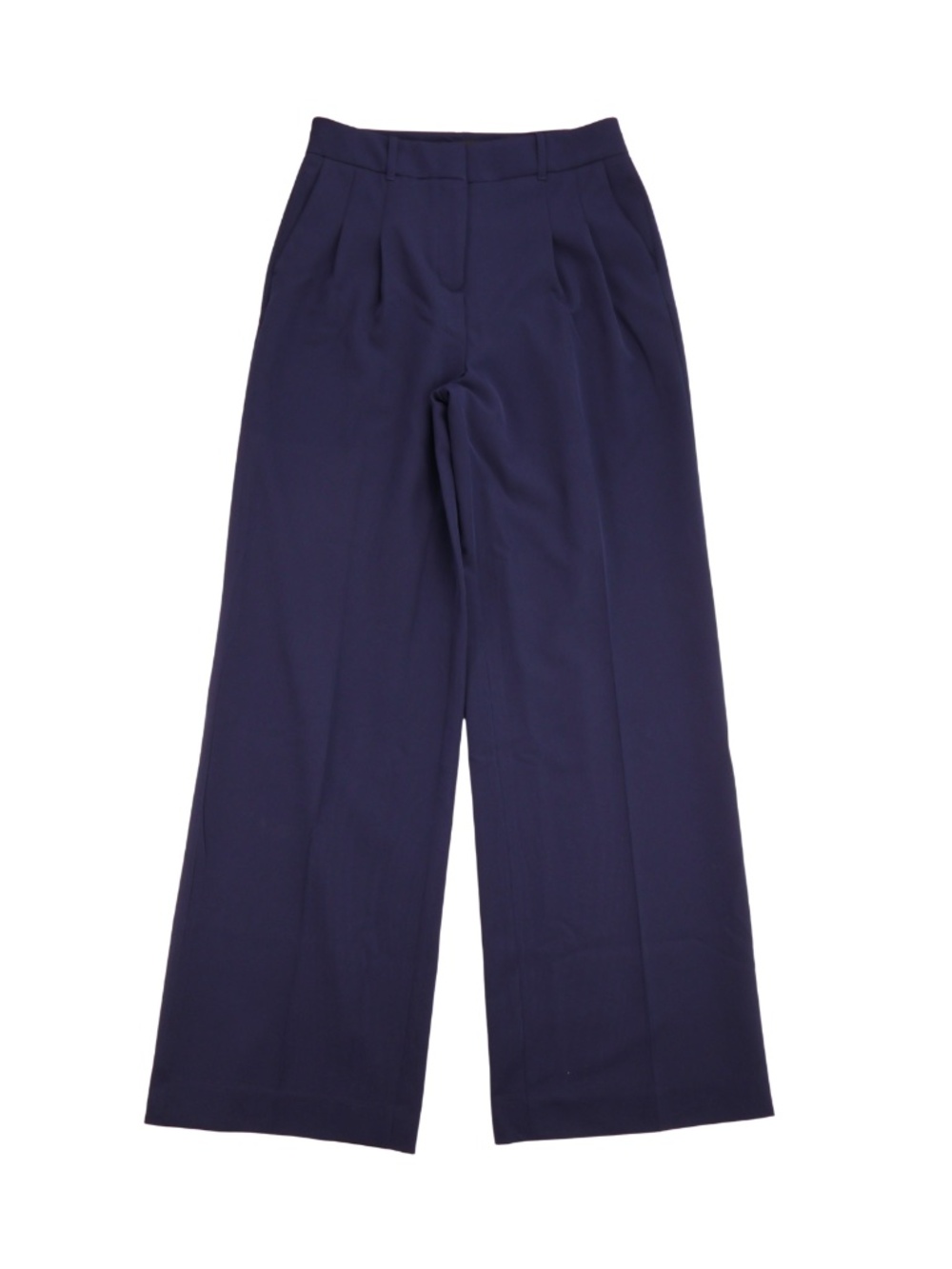 WHBM Navy High Rise Wide Leg Trousers Size 2 Long Inseam Work Pants